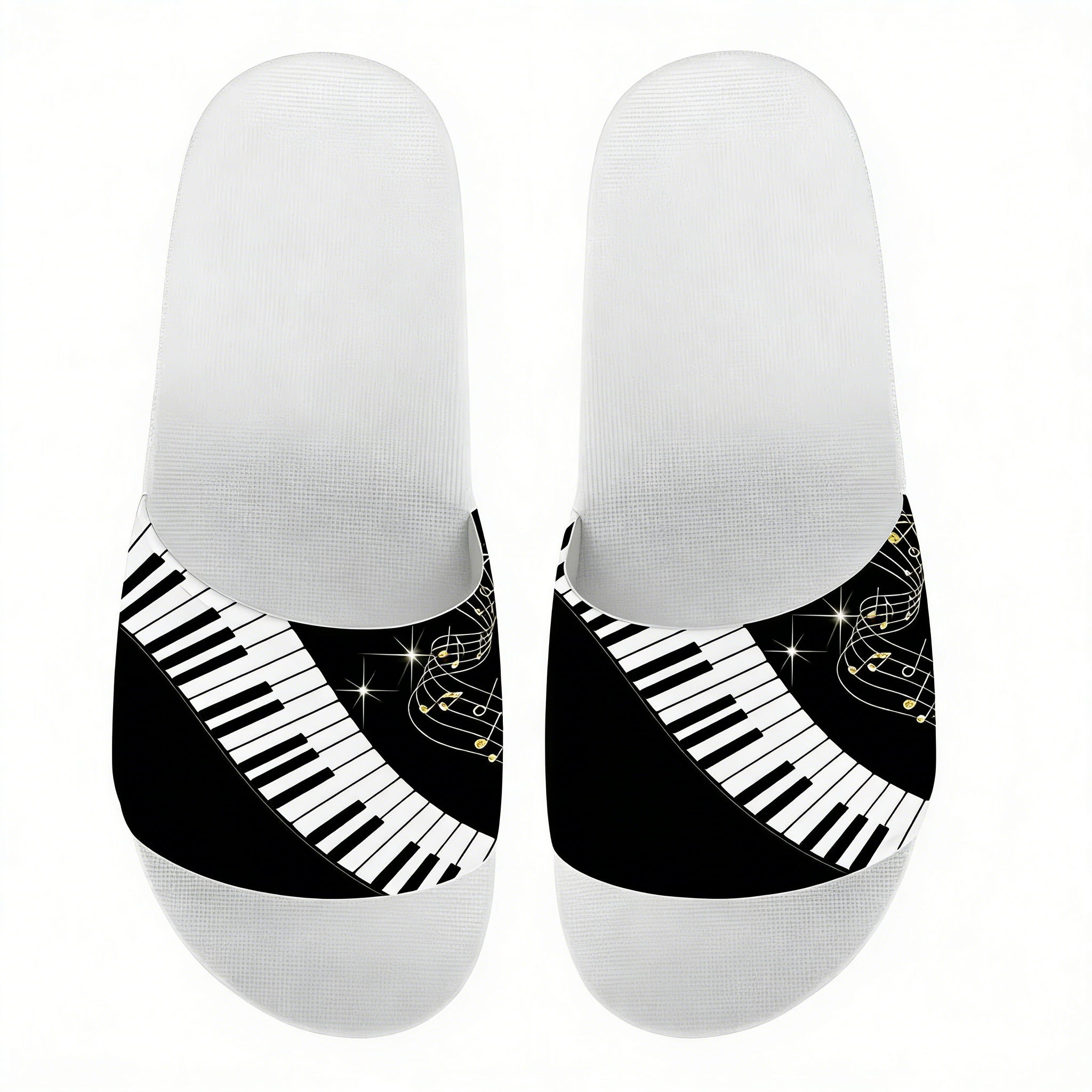 Flip Flop Beach Men - Music Notes Piano Keyboard Pattern Woman