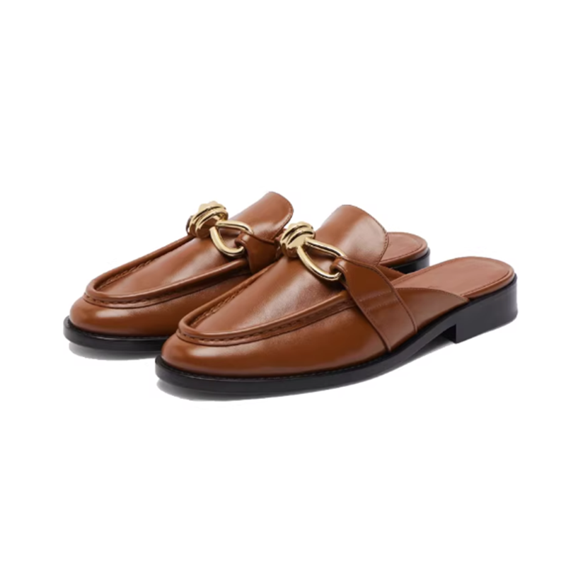 Men'S Shoes Qn - Metal Buckle Half Slippers For Women