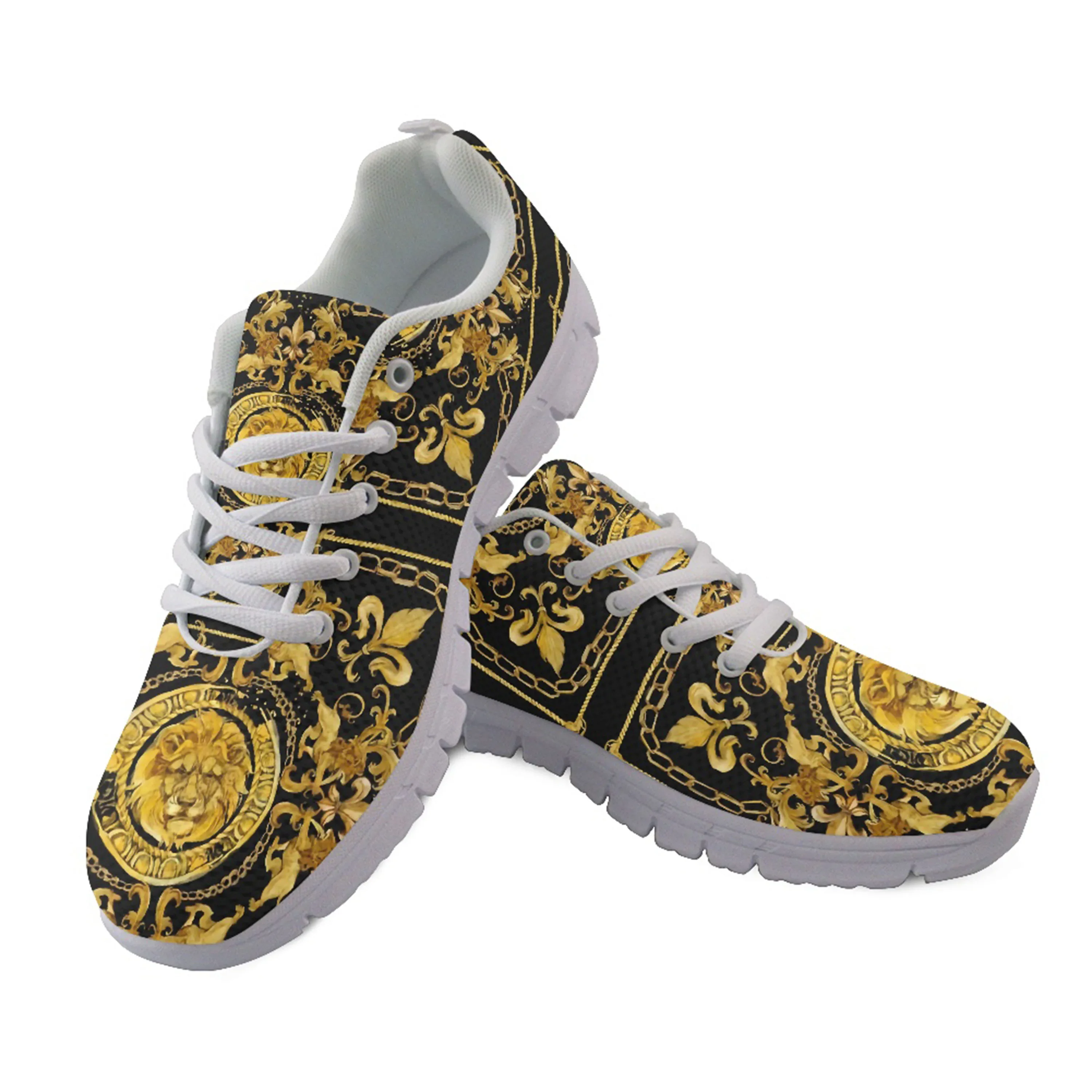 Men'S Shoes Qn - Golden Lion Head Lace Sports Shoes