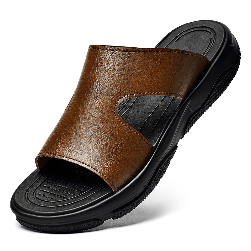 Men's Leather Slide Sandals No – Men'S Shoes Qn recenzja i cena