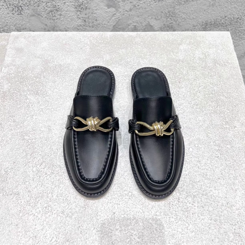 Metal Buckle Half Slippers For – Men'S Shoes Qn recenzja i cena