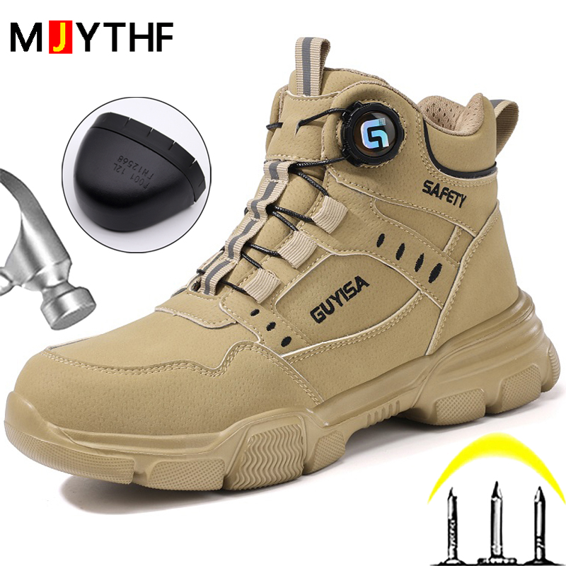 New Rotating Button Men Boots  – Work Boot Steel Toe recenzja i cena
