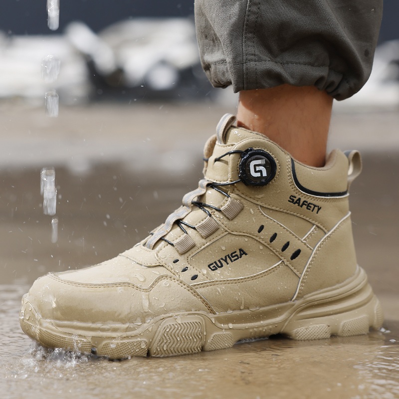 New Rotating Button Men Boots  – Work Boot Steel Toe recenzja i cena