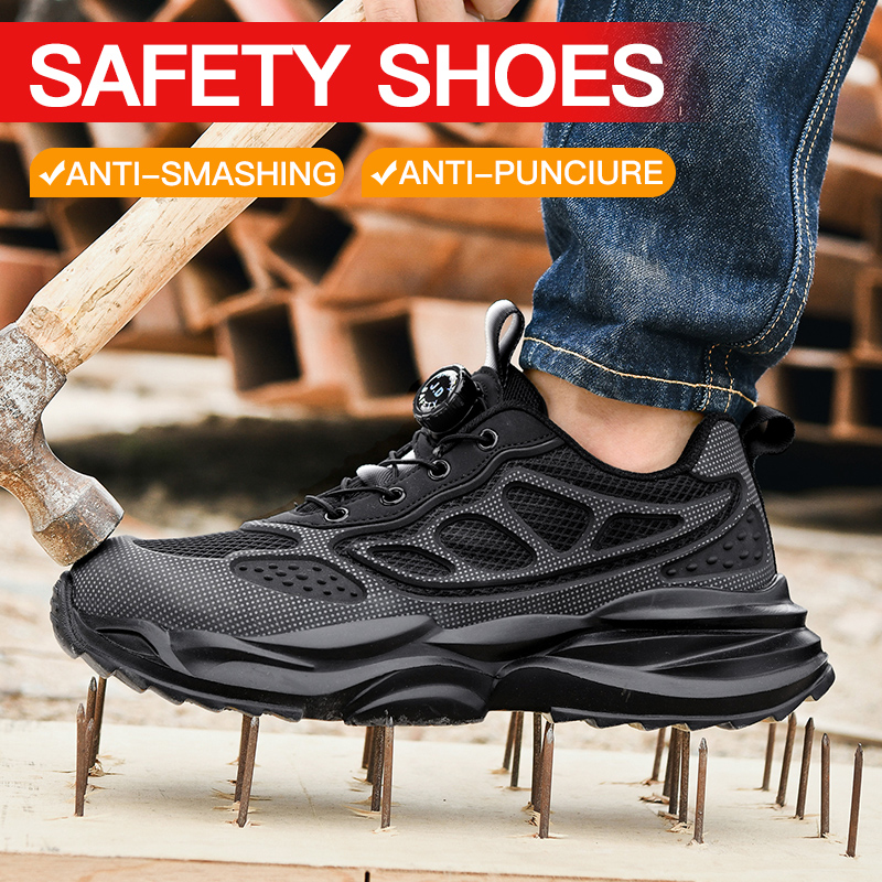 Rotary Button Safety Shoes Men – Work Boot Steel Toe recenzja i cena