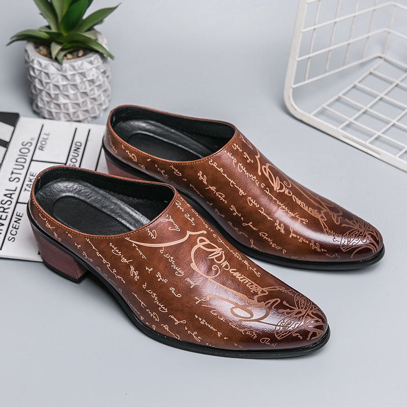 Men Brown Leather Mules Slippe – Men Shoes Office recenzja i cena
