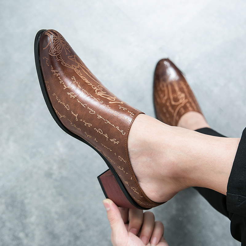 Men Brown Leather Mules Slippe – Men Shoes Office recenzja i cena