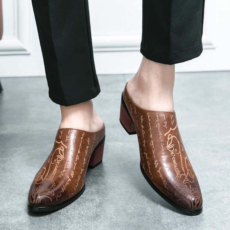 Men Brown Leather Mules Slippe – Men Shoes Office recenzja i cena